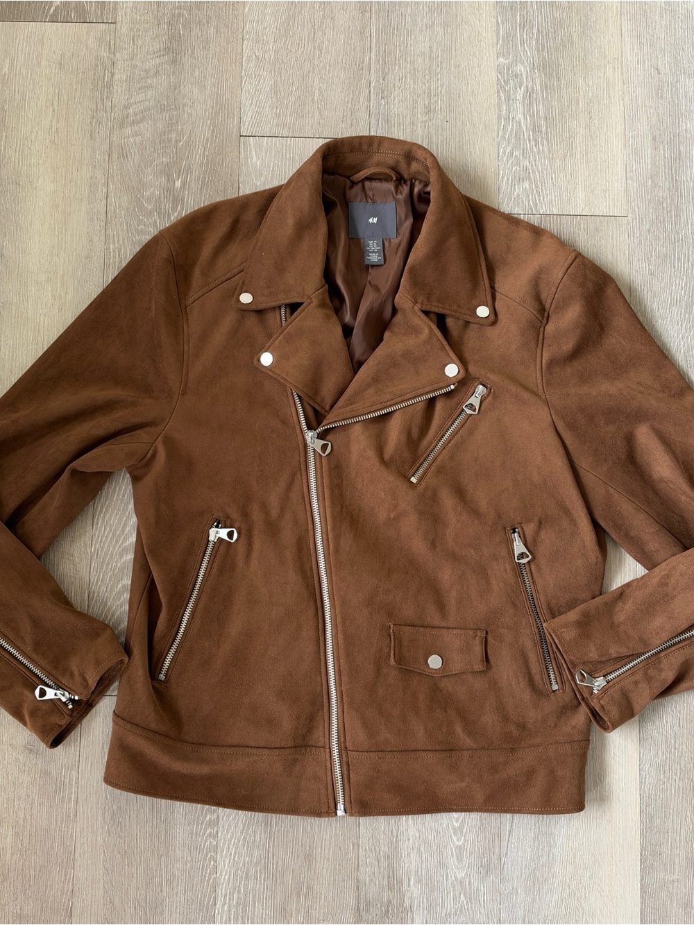 H&M Brown Suede-Style Biker Jacket